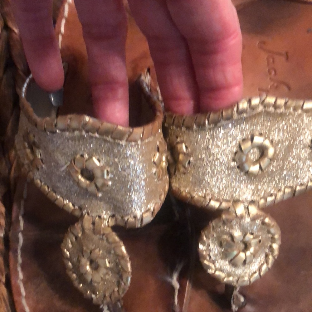 Jack Rogers Gold Glitter Sparkle Classic Sandals